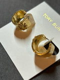 Pre-loved Tory Burch worn effect hoop earrings