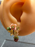 Les nereides flower and fruit earrings