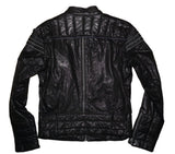 Diesel LAFSH Men’s Black Genuine Leather Biker Jacket Size L – Authentic