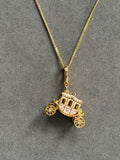 Juicy Couture Gold Necklace with Cinderella Carriage Pendant
