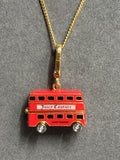 Juicy Couture Gold Long Necklace with Red Bus Pendant (60–65 cm)