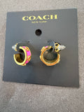 Coach logo small hoop earrings