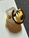 Pre-loved Tory Burch logo hoop earrings
