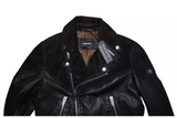 DIESEL L-BORT LEATHER JACKET BLACK SIZE M