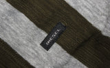 DIESEL T-KADA OLIVE GREEN GREY STRIPE KNITTED POLO SHIRT SIZE L 100% AUTHENTIC