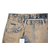 DOLCE & GABBANA  CAMEL DISTRESSED JEANS GYJHCD SIZE 48 100% AUTHENTIC