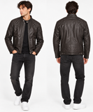 Diesel Laleta Men’s Brown Leather Biker Jacket – Size M
