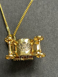 Juicy Couture Gold Necklace with Cinderella Carriage Pendant