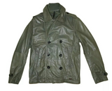 DIESEL L-KORA LEATHER JACKET OLIVE GREEN