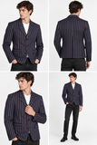 DIESEL BLACK GOLD JAJIMBU Men’s Striped Blazer Jacket Size IT48 M Authentic