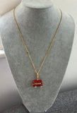 Juicy Couture Gold Long Necklace with Red Bus Pendant (60–65 cm)