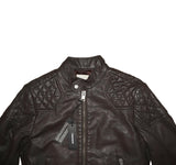 Diesel Laleta Men’s Brown Leather Biker Jacket – Size M