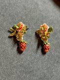 Les nereides flower and fruit earrings