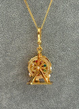 Juicy Couture Gold Necklace with Ferris Wheel Pendant