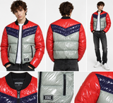 DSQUARED2 Men’s Colour Block Down Puffer Bomber Jacket Size 46 S74AM1278 – Authentic
