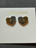 Pre-loved Tory Burch heart stud earrings