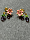 Les nereides flower drop earrings