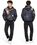 Moschino Men’s Graphic Hoodie ZT1711 – Black Printed Hooded Sweatshirt Size M / IT 48