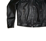 DIESEL L-LANDING Men’s Black Leather Jacket Size M Biker Bomber Genuine Leather