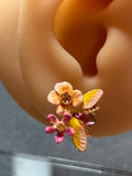 Les nereides flower stud earrings