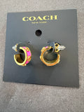 Coach logo small hoop earrings