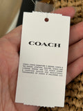 Coach Brooklyn Shoulder Bag in natural paper straw with leather trim