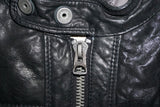 Diesel LAFSH Men’s Black Genuine Leather Biker Jacket Size L – Authentic