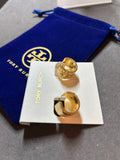 Pre-loved Tory Burch worn effect hoop earrings