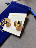 Pre-loved Tory Burch logo hoop earrings