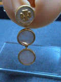Tory Burch mother of pearl logo earrings