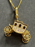 Juicy Couture Gold Necklace with Cinderella Carriage Pendant