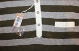 DIESEL T-KADA OLIVE GREEN GREY STRIPE KNITTED POLO SHIRT SIZE L 100% AUTHENTIC