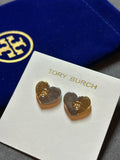 Pre-loved Tory Burch heart stud earrings