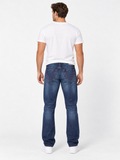 TRUE RELIGION RICKY Jeans W34 Men’s Relaxed Straight Fit Blue Denim Red Stitch