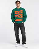 Diesel K-Logox-A Men’s Wool Blend Logo Jumper – Green/Orange – Size L