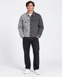 DIESEL D-Poll Men's Two-Tone Grey Denim Jacket – Colour Block Design