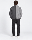 DIESEL D-Poll Men's Two-Tone Grey Denim Jacket – Colour Block Design