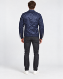 DIESEL J-SHIRO Men’s Navy Blue Biker Jacket Size S Padded Moto Style Authentic