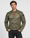 DIESEL J-SHIRO Men’s Military Green Biker Jacket Size S Moto Style Authentic