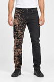 DIESEL D-AMNY-Y 009KQ Men’s Black Skinny Jeans Brown Splatter W36 L34