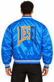 Diesel J-Start Men's Blue Satin Varsity Bomber Jacket IT52 XL Authentic