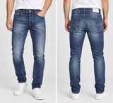DIESEL LARKEE-BEEX 084HV JEANS REGULAR TAPERED BLUE DENIM AUTHENTIC