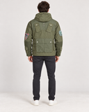 DIESEL J-BATTLE JACKET MEN'S MILITARY GREEN UTILITY FIELD PATCHES AUTHENTIC