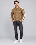 BLAUER SUEDE LEATHER JACKET 24WBLUL01391 MEN'S SIZE M TAN BROWN BIKER AUTHENTIC