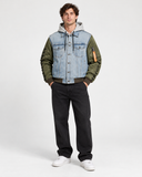 DIESEL W-Stormy Men's Hybrid Denim Bomber Jacket – Khaki Green Size XL