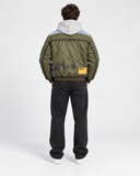 DIESEL W-Stormy Men's Hybrid Denim Bomber Jacket – Khaki Green Size XL