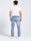 DIESEL D-STRUKT 009DX Men’s Slim Fit Jeans Blue Graphic Denim