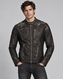 Diesel Black Gold Liriusi Men’s Distressed Leather Biker Jacket