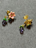 Les nereides flower drop earrings