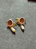 Les nereides flower and pearl drop earrings